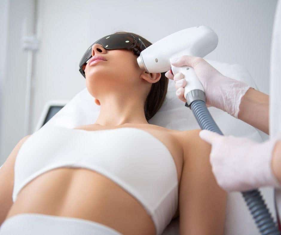 What to Do Before Laser Resurfacing — female at treatment