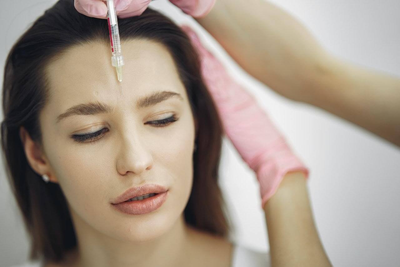 Planning for a Facelift - Patient at procedure, injection treatment